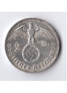 1938 - 2 Marchi argento  Paul von Hindenburg  Zecca D Spl+